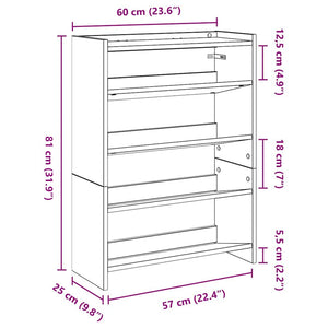 Ράφι παπουτσιών  Artisan Oak 60x25x81 cm Κατασκευασμένο ξύλο