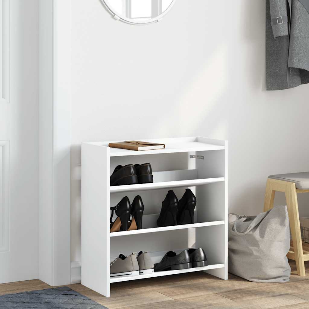 Ράφι παπουτσιών  Λευκό 60x25x62 cm Κατασκευασμένο ξύλο