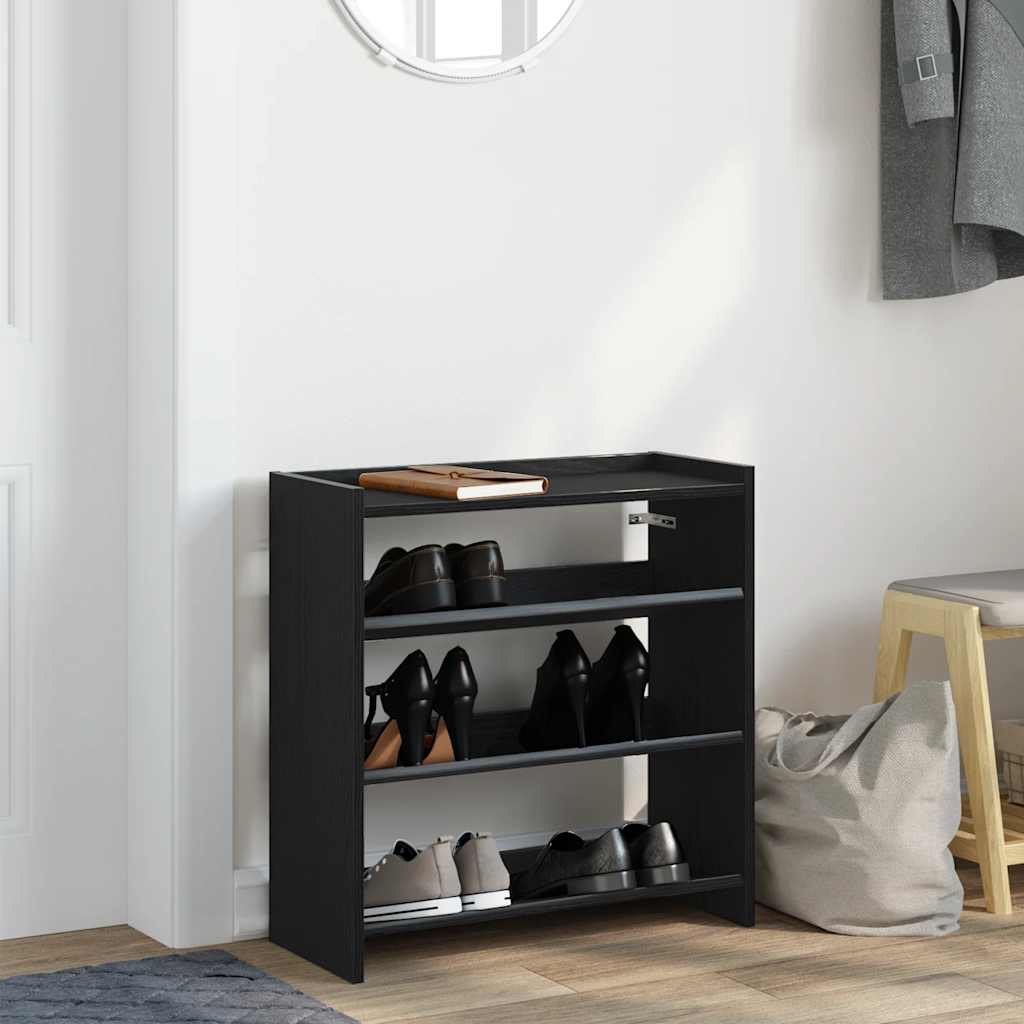 Ράφι παπουτσιών  Μαύρο 60x25x62 cm Κατασκευασμένο ξύλο - Pakobazaar