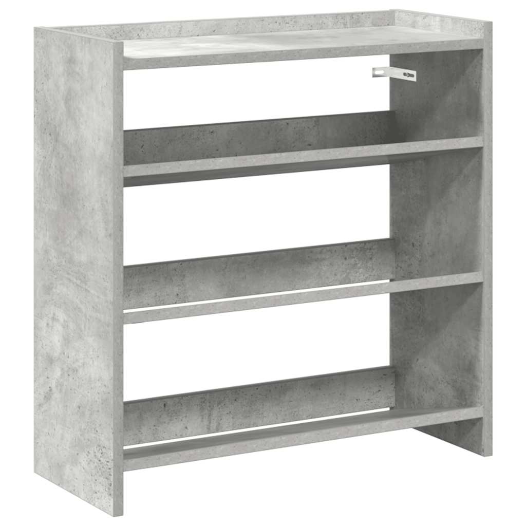Ράφι παπουτσιών  Γκρι μπετόν 60x25x62 cm Κατασκευασμένο ξύλο - Pakobazaar