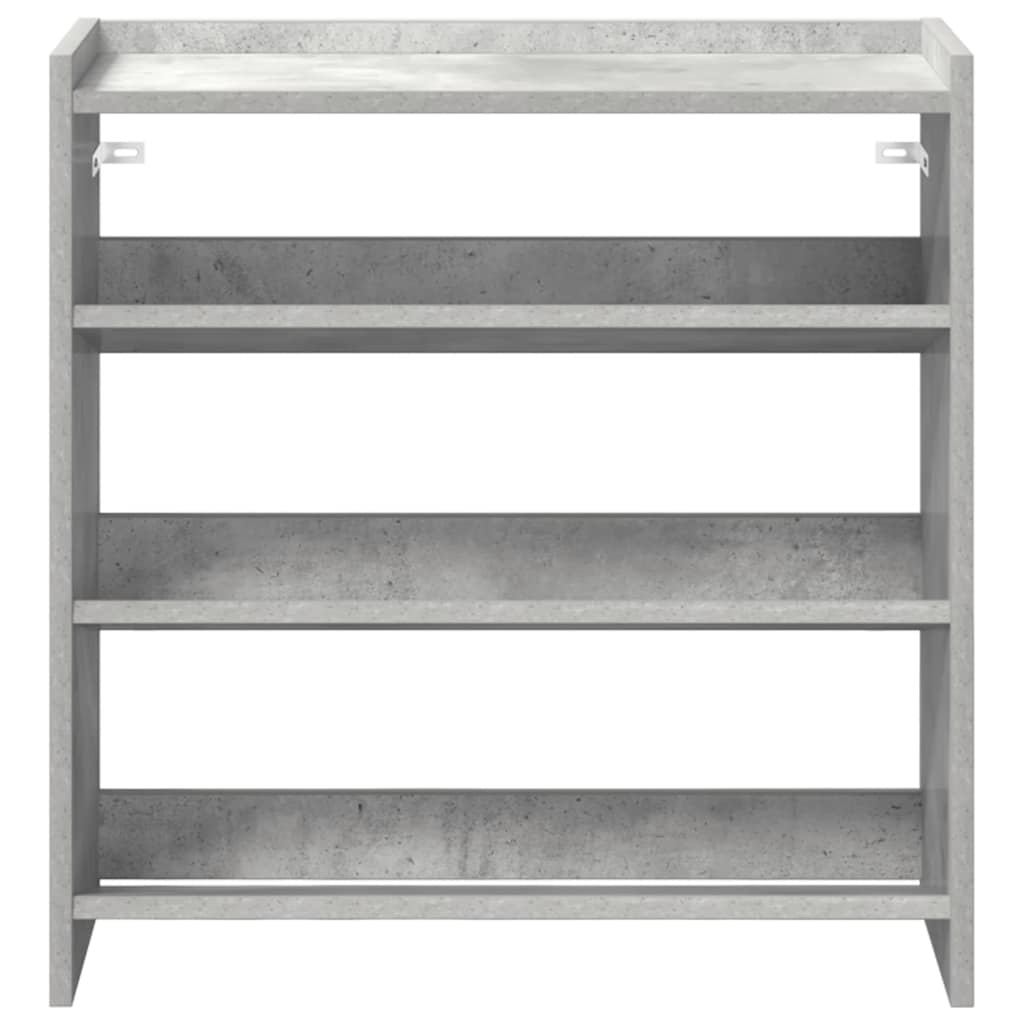 Ράφι παπουτσιών  Γκρι μπετόν 60x25x62 cm Κατασκευασμένο ξύλο - Pakobazaar