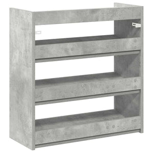 Ράφι παπουτσιών  Γκρι μπετόν 60x25x62 cm Κατασκευασμένο ξύλο - Pakobazaar