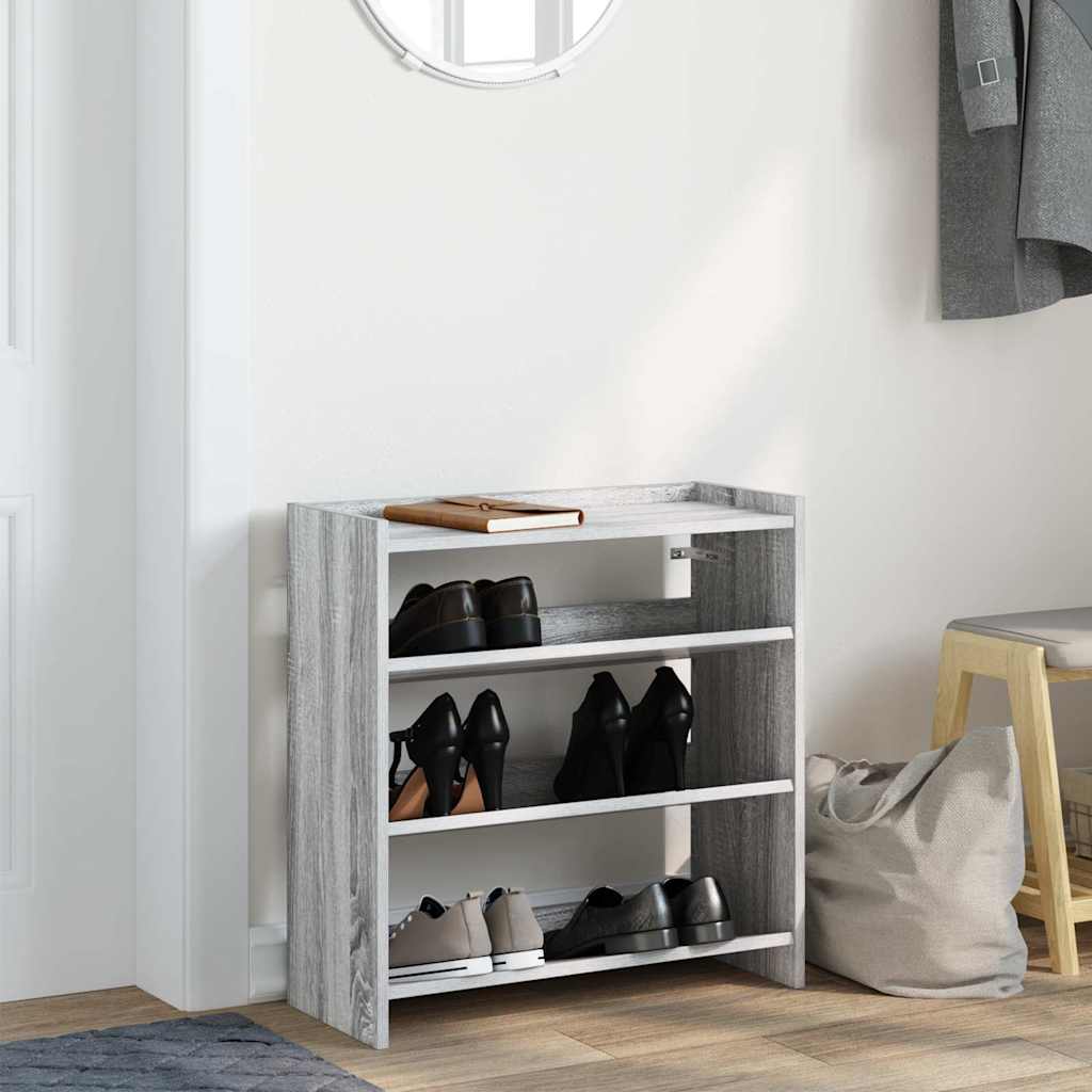 Ράφι παπουτσιών  Γκρι Sonoma 60x25x62 cm Κατασκευασμένο ξύλο - Pakobazaar