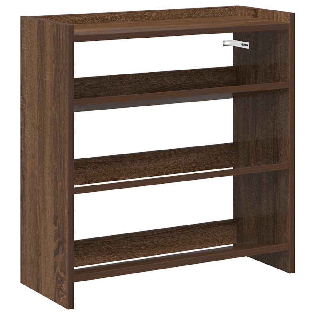 Ράφι παπουτσιών καφέ δρυς 60x25x62 cm Κατασκευασμένο ξύλο