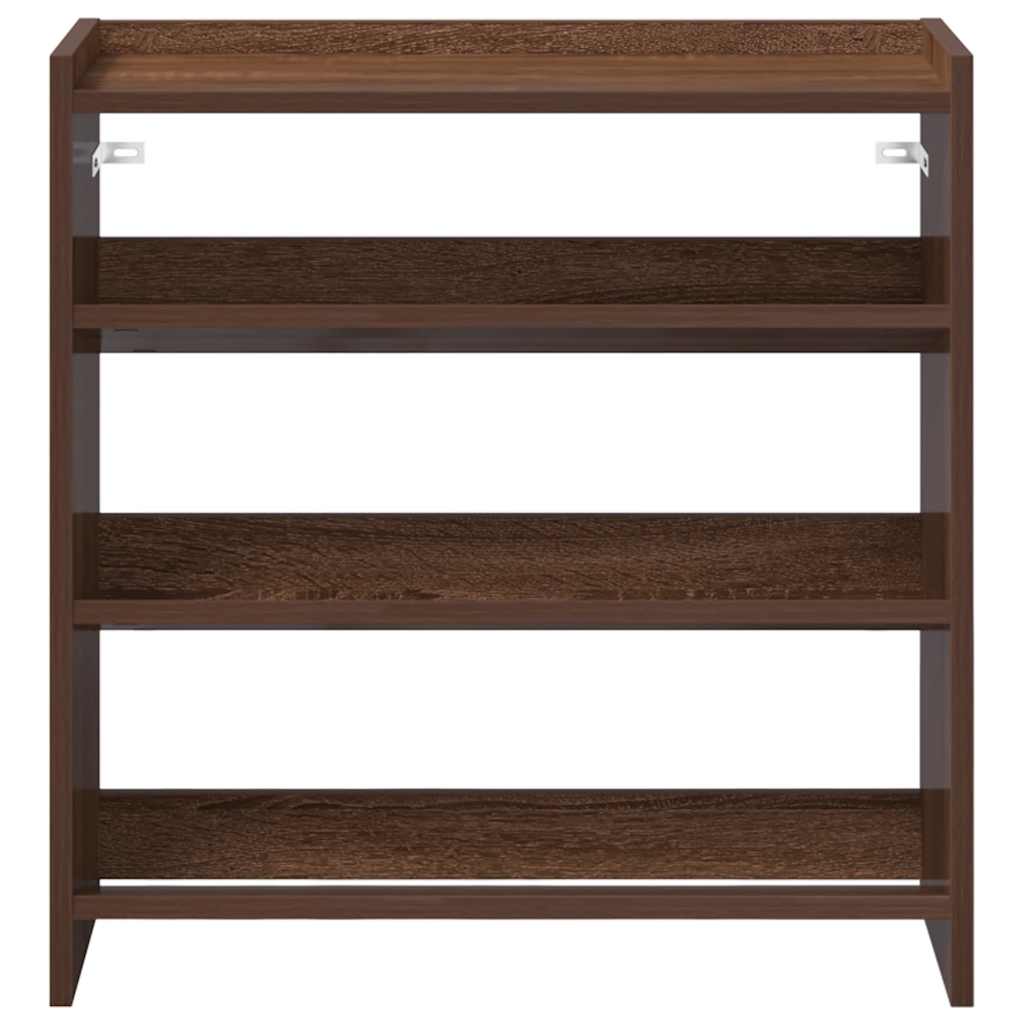 Ράφι παπουτσιών καφέ δρυς 60x25x62 cm Κατασκευασμένο ξύλο