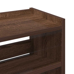 Ράφι παπουτσιών καφέ δρυς 60x25x62 cm Κατασκευασμένο ξύλο