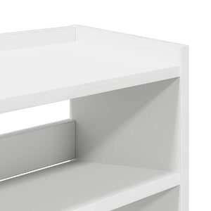 Ράφι παπουτσιών  Λευκό 80x25x100 cm Κατασκευασμένο ξύλο - Pakobazaar