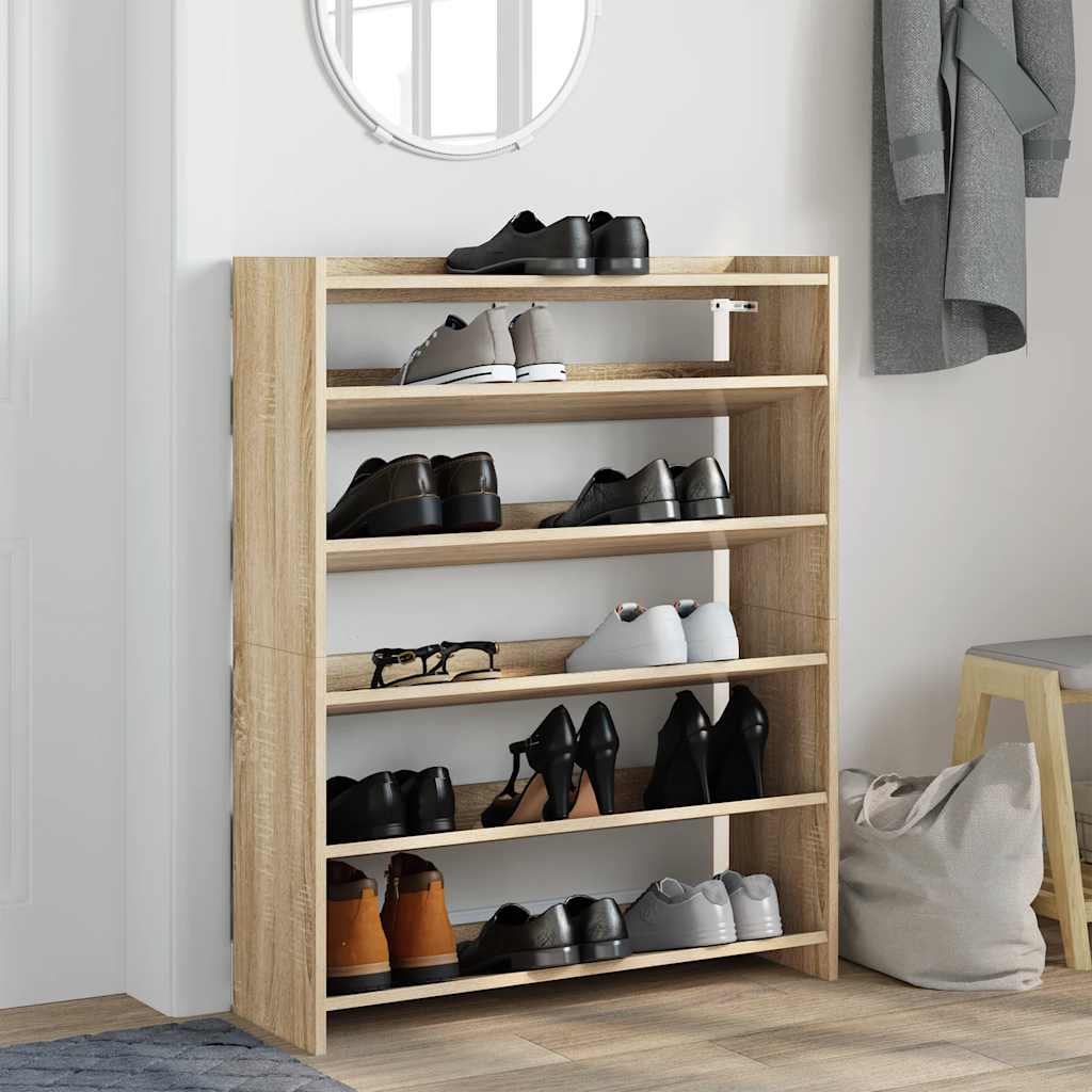 Ράφι παπουτσιών  Sonoma Oak 80x25x100 cm Κατασκευασμένο ξύλο - Pakobazaar