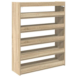 Ράφι παπουτσιών  Sonoma Oak 80x25x100 cm Κατασκευασμένο ξύλο - Pakobazaar