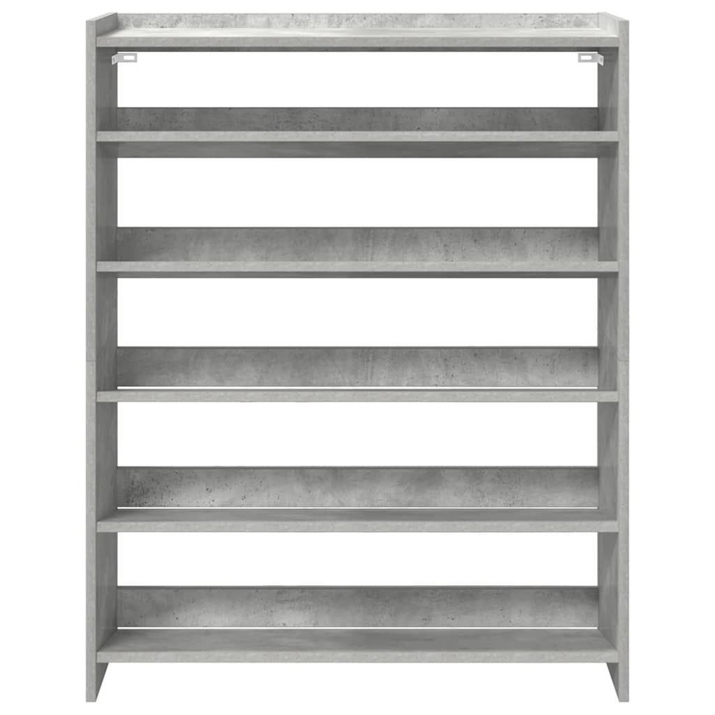 Ράφι παπουτσιών  Γκρι μπετόν 80x25x100 cm Κατασκευασμένο ξύλο - Pakobazaar