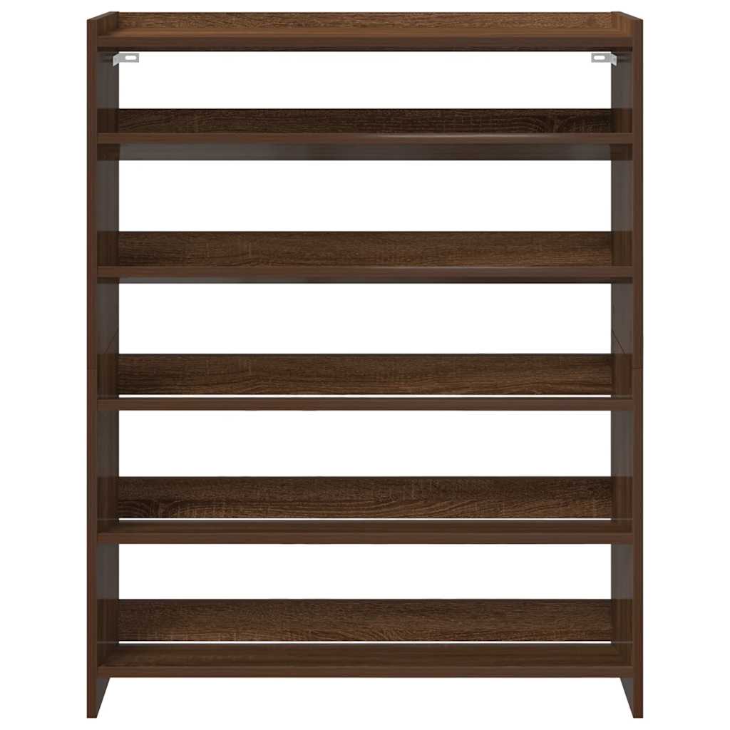 Ράφι παπουτσιών καφέ δρυς 80x25x100 cm Κατασκευασμένο ξύλο
