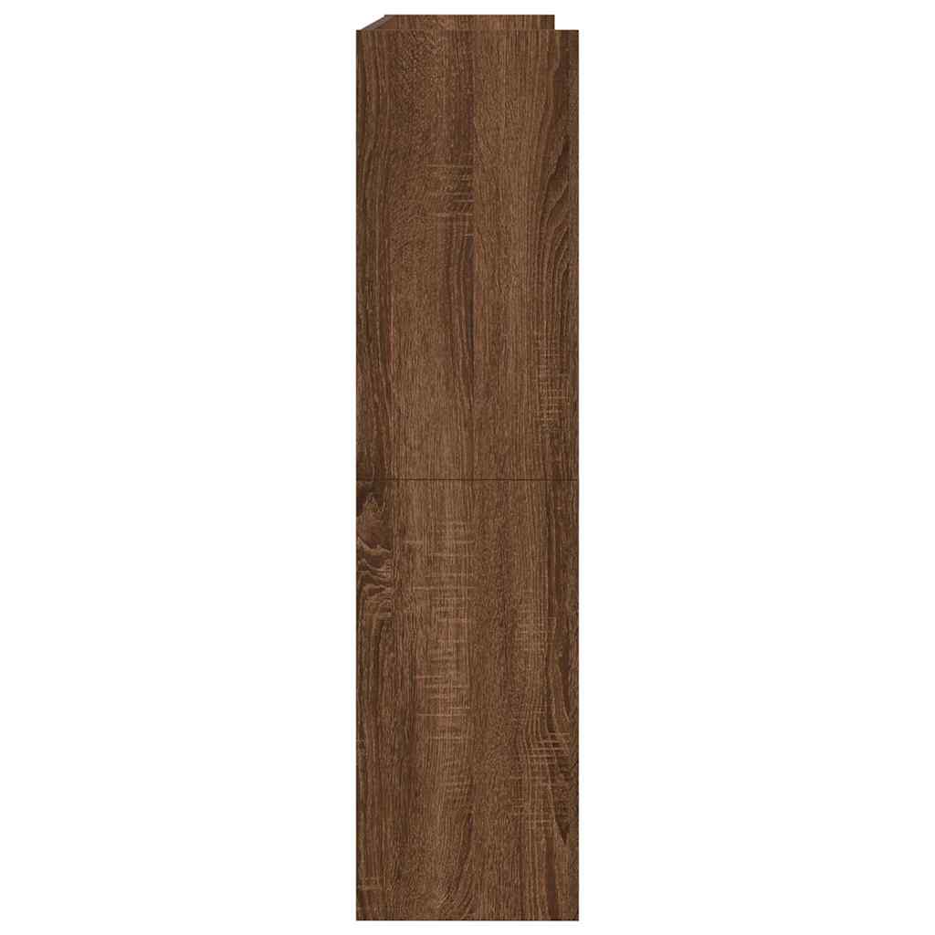 Ράφι παπουτσιών καφέ δρυς 80x25x100 cm Κατασκευασμένο ξύλο