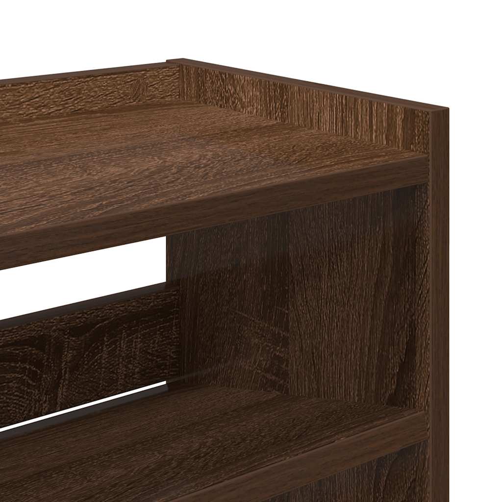 Ράφι παπουτσιών καφέ δρυς 80x25x100 cm Κατασκευασμένο ξύλο