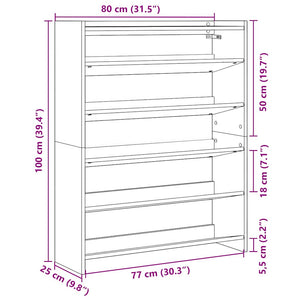 Ράφι παπουτσιών  Artisan Oak 80x25x100 cm Κατασκευασμένο ξύλο