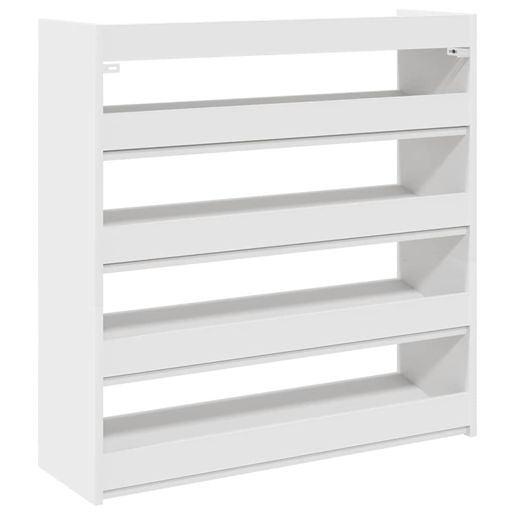 Ράφι παπουτσιών  Λευκό 80x25x81 cm Κατασκευασμένο ξύλο