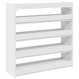 Ράφι παπουτσιών  Λευκό 80x25x81 cm Κατασκευασμένο ξύλο