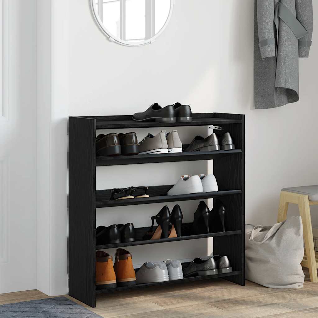 Ράφι παπουτσιών  Μαύρο 80x25x81 cm Κατασκευασμένο ξύλο - Pakobazaar