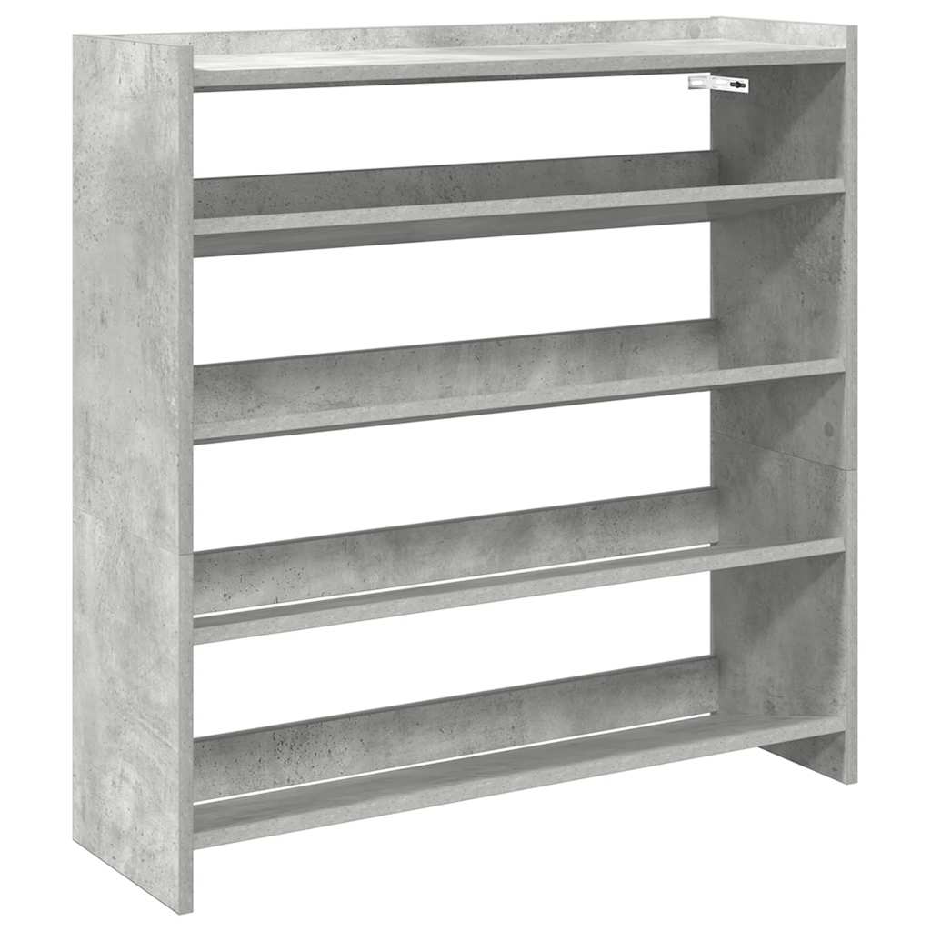 Ράφι παπουτσιών  Γκρι μπετόν 80x25x81 cm Κατασκευασμένο ξύλο