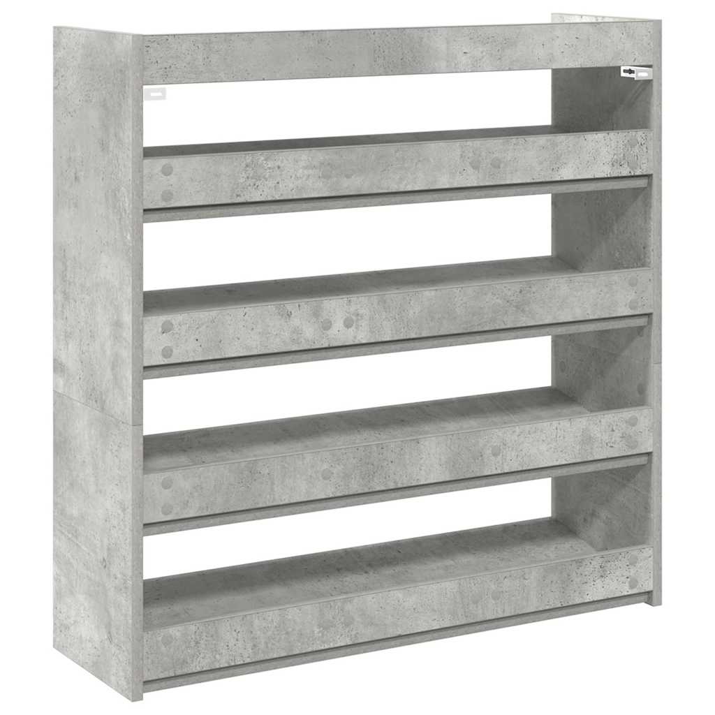 Ράφι παπουτσιών  Γκρι μπετόν 80x25x81 cm Κατασκευασμένο ξύλο