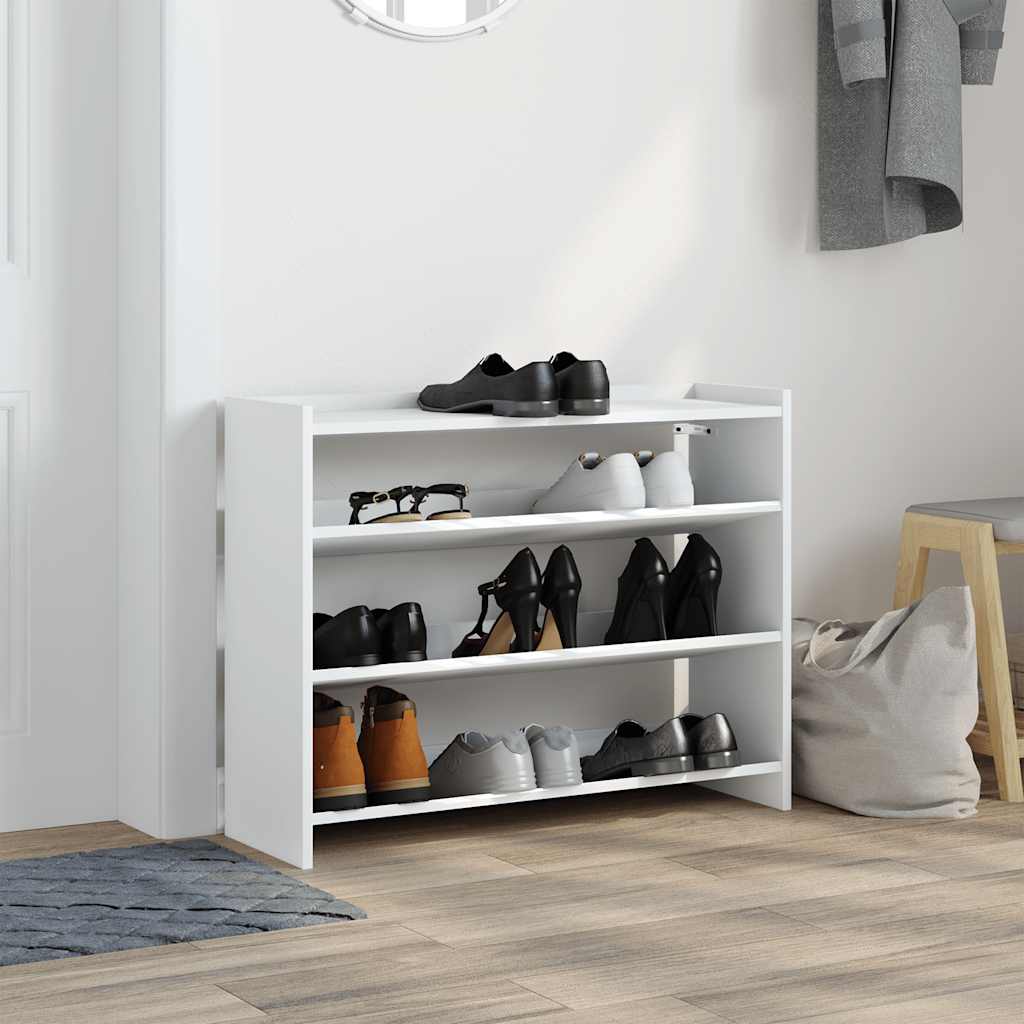 Ράφι παπουτσιών  Λευκό 80x25x62 cm Κατασκευασμένο ξύλο - Pakobazaar