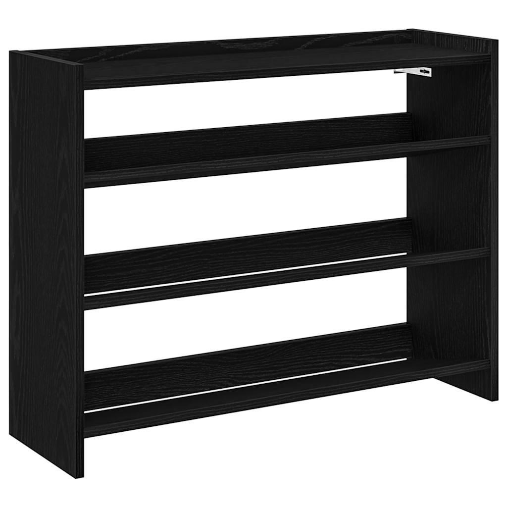 Ράφι παπουτσιών  Μαύρο 80x25x62 cm Κατασκευασμένο ξύλο - Pakobazaar