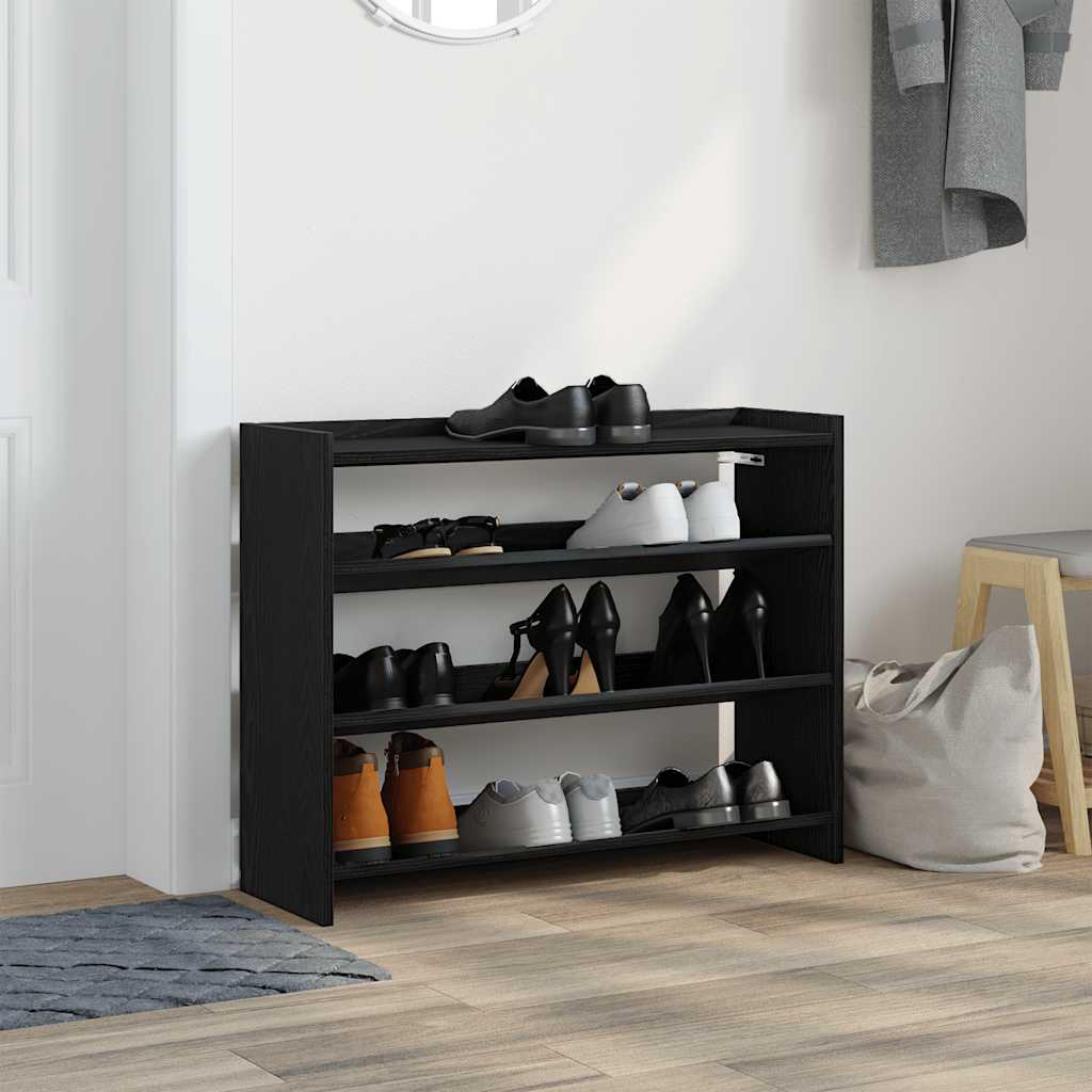 Ράφι παπουτσιών  Μαύρο 80x25x62 cm Κατασκευασμένο ξύλο - Pakobazaar