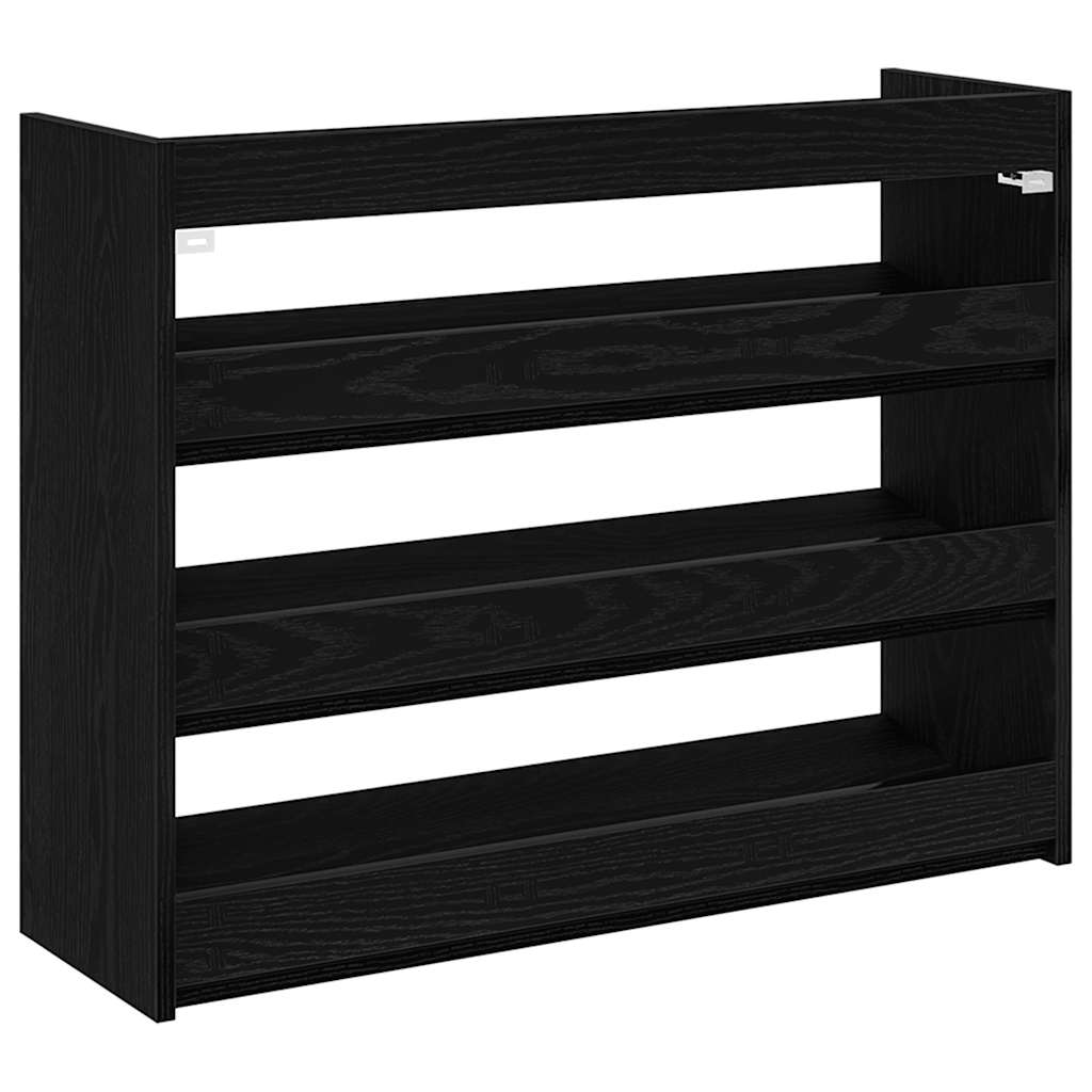 Ράφι παπουτσιών  Μαύρο 80x25x62 cm Κατασκευασμένο ξύλο - Pakobazaar