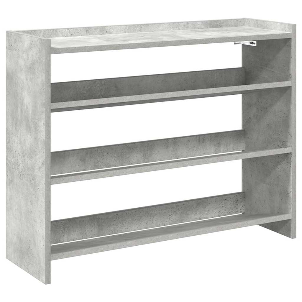 Ράφι παπουτσιών  Γκρι μπετόν 80x25x62 cm Κατασκευασμένο ξύλο