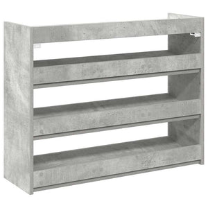 Ράφι παπουτσιών  Γκρι μπετόν 80x25x62 cm Κατασκευασμένο ξύλο