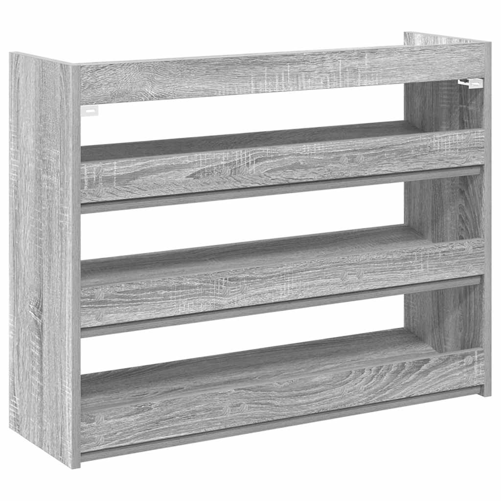 Ράφι παπουτσιών  Γκρι Sonoma 80x25x62 cm Κατασκευασμένο ξύλο - Pakobazaar