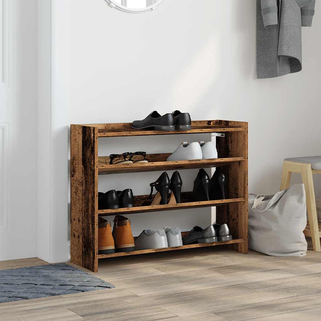 Ράφι παπουτσιών  Παλιό ξύλο 80x25x62 cm Κατασκευασμένο ξύλο - Pakobazaar