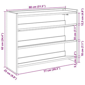 Ράφι παπουτσιών  Artisan Oak 80x25x62 cm Κατασκευασμένο ξύλο - Pakobazaar