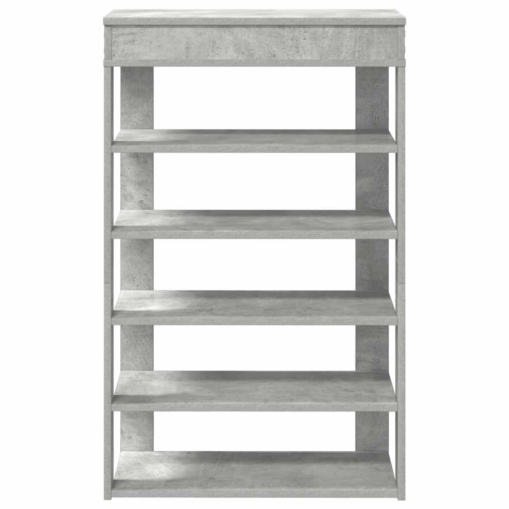 Ράφι παπουτσιών  Γκρι μπετόν 60x30x98 cm Κατασκευασμένο ξύλο