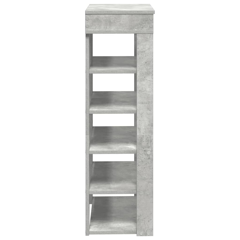 Ράφι παπουτσιών  Γκρι μπετόν 60x30x98 cm Κατασκευασμένο ξύλο