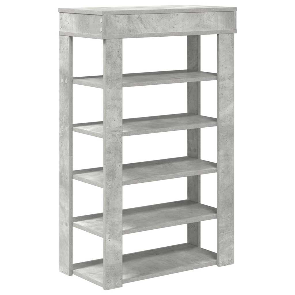 Ράφι παπουτσιών  Γκρι μπετόν 60x30x98 cm Κατασκευασμένο ξύλο
