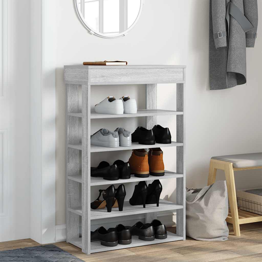 Ράφι παπουτσιών  Γκρι Sonoma 60x30x98 cm Κατασκευασμένο ξύλο