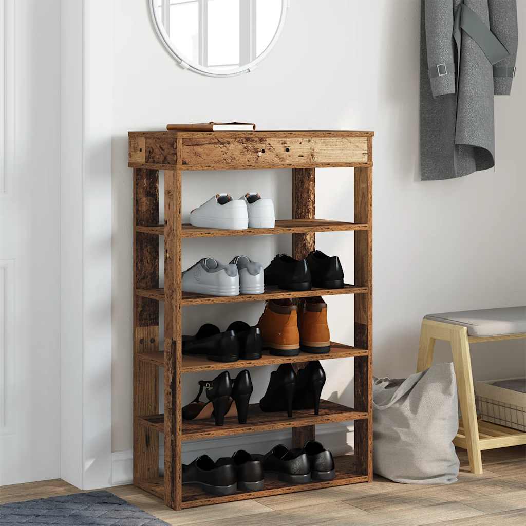 Ράφι παπουτσιών  Παλιό ξύλο 60x30x98 cm Κατασκευασμένο ξύλο - Pakobazaar