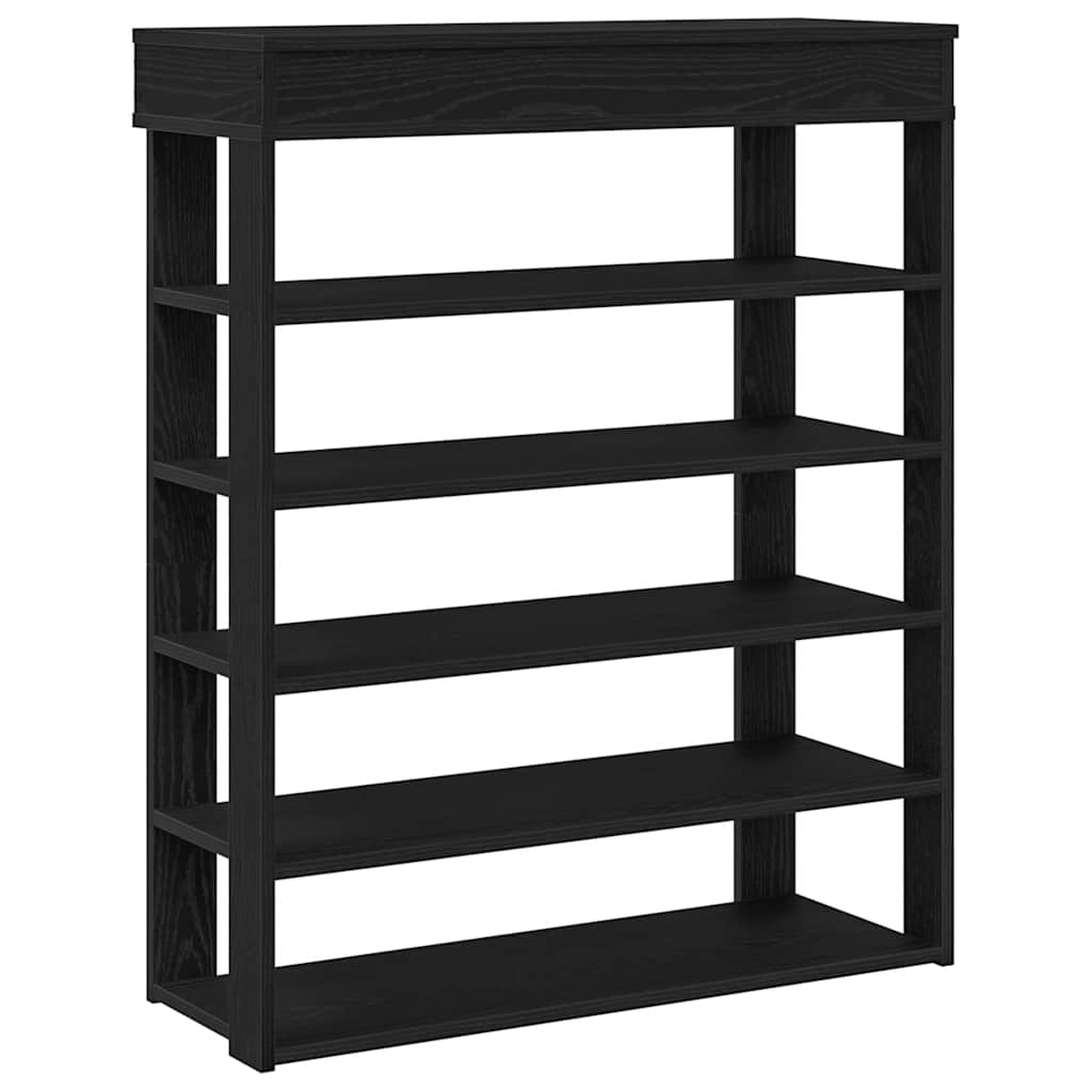 Ράφι παπουτσιών  Μαύρο 80x30x98 cm Κατασκευασμένο ξύλο