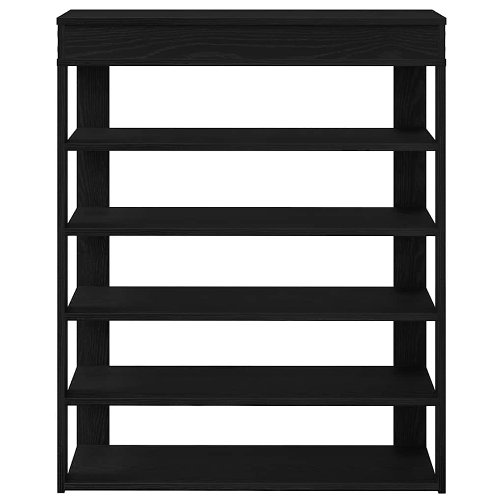 Ράφι παπουτσιών  Μαύρο 80x30x98 cm Κατασκευασμένο ξύλο
