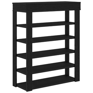 Ράφι παπουτσιών  Μαύρο 80x30x98 cm Κατασκευασμένο ξύλο