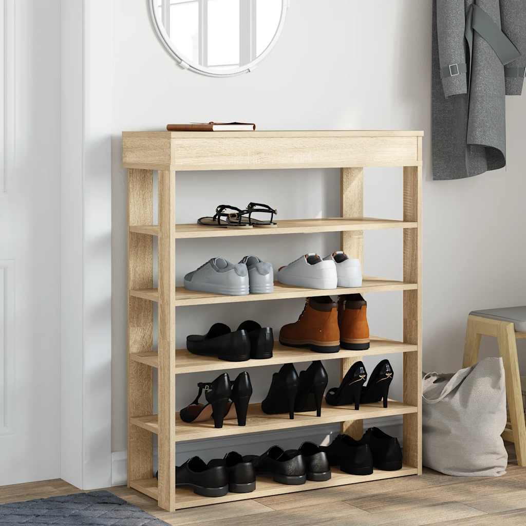 Ράφι παπουτσιών  Sonoma Oak 80x30x98 cm Κατασκευασμένο ξύλο - Pakobazaar