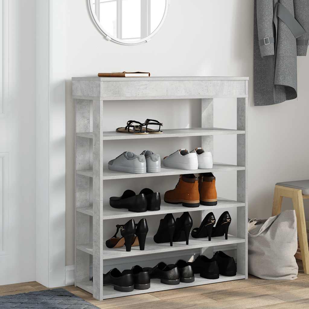Ράφι παπουτσιών σκυρόδεμα δρυς 80x30x98 cm Κατασκευασμένο ξύλο