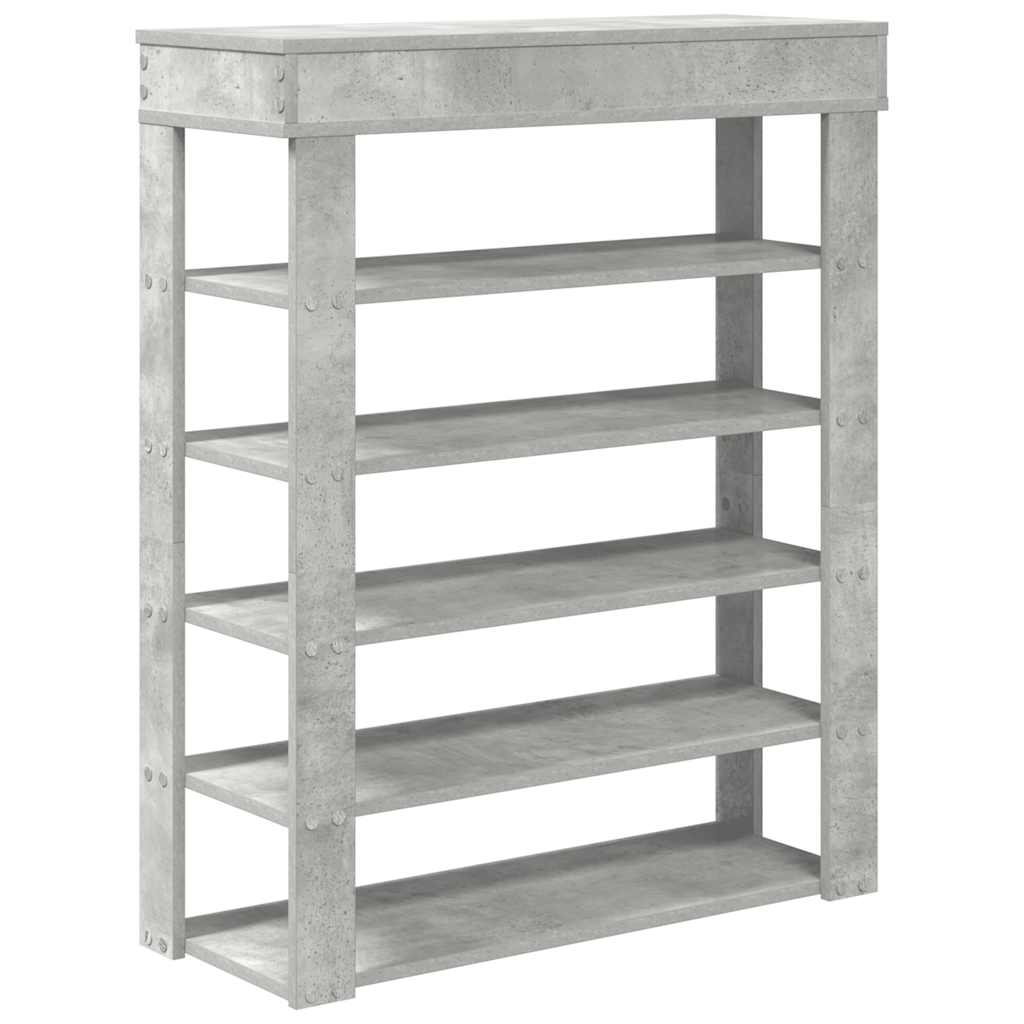 Ράφι παπουτσιών σκυρόδεμα δρυς 80x30x98 cm Κατασκευασμένο ξύλο