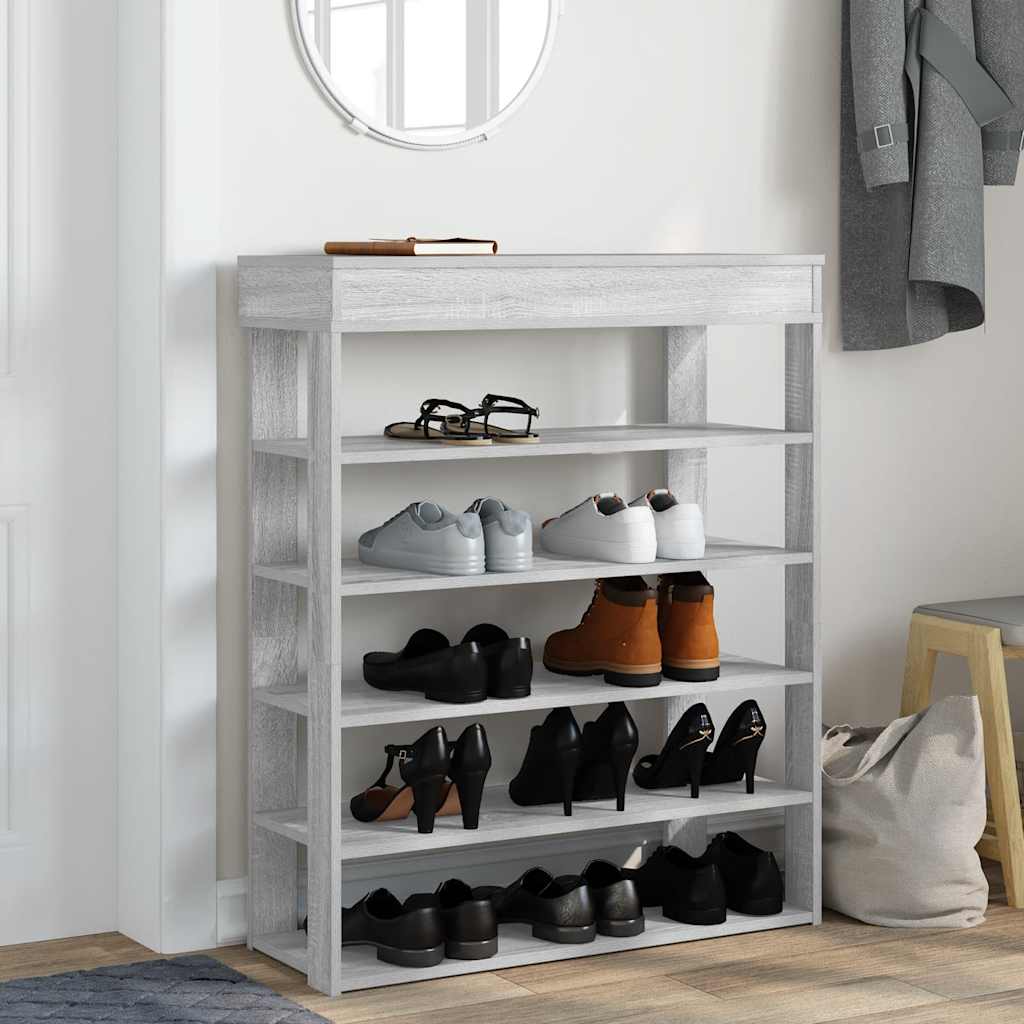 Ράφι παπουτσιών  Γκρι Sonoma 80x30x98 cm Κατασκευασμένο ξύλο