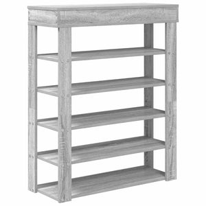 Ράφι παπουτσιών  Γκρι Sonoma 80x30x98 cm Κατασκευασμένο ξύλο