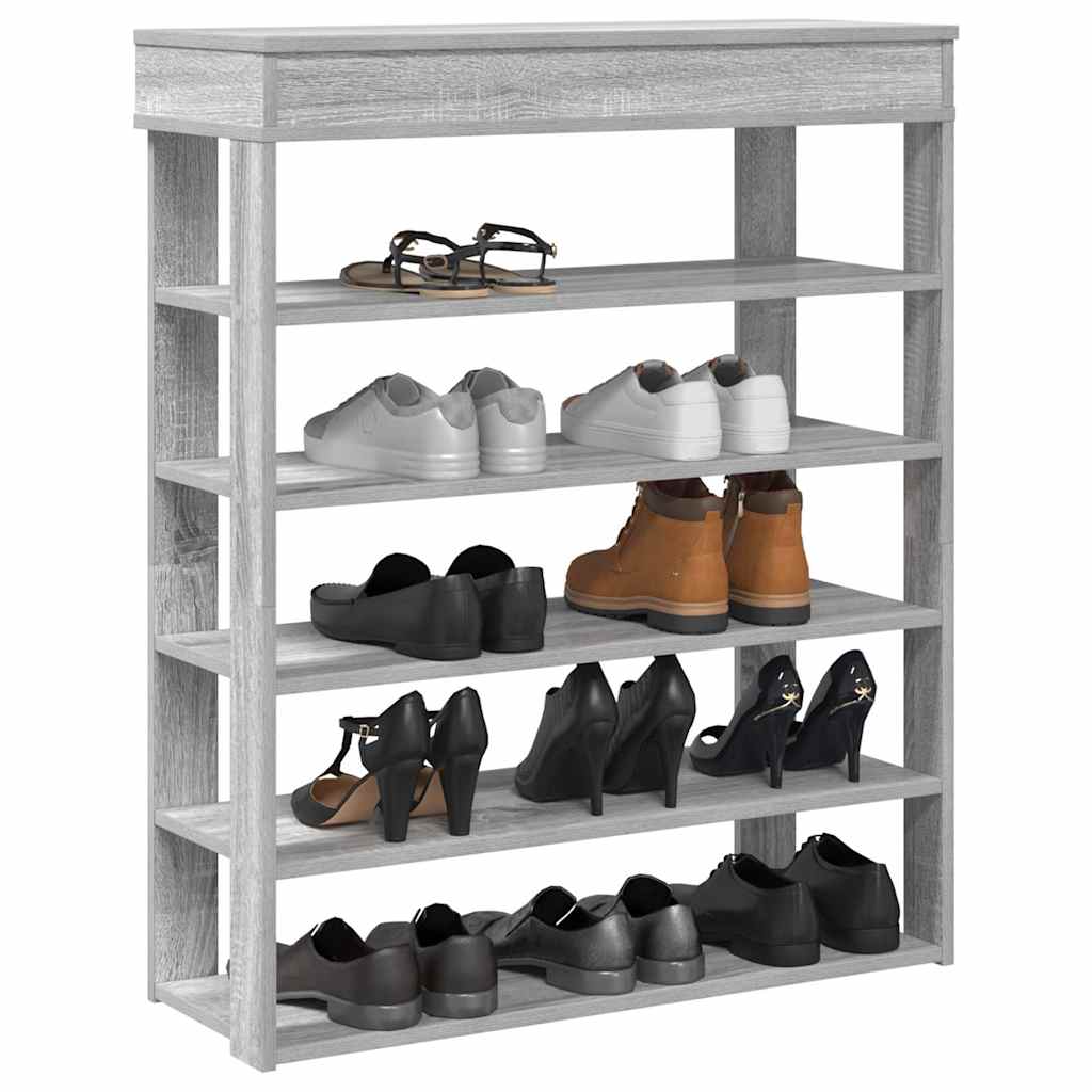 Ράφι παπουτσιών  Γκρι Sonoma 80x30x98 cm Κατασκευασμένο ξύλο