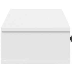 Ράφι τοίχου με συρτάρια Λευκό 60x28x15 cm Κατασκευασμένο ξύλο