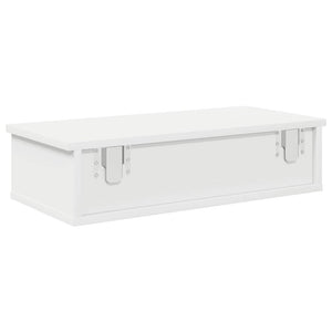 Ράφι τοίχου με συρτάρια Λευκό 60x28x15 cm Κατασκευασμένο ξύλο