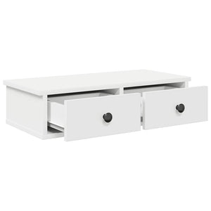 Ράφι τοίχου με συρτάρια Λευκό 60x28x15 cm Κατασκευασμένο ξύλο