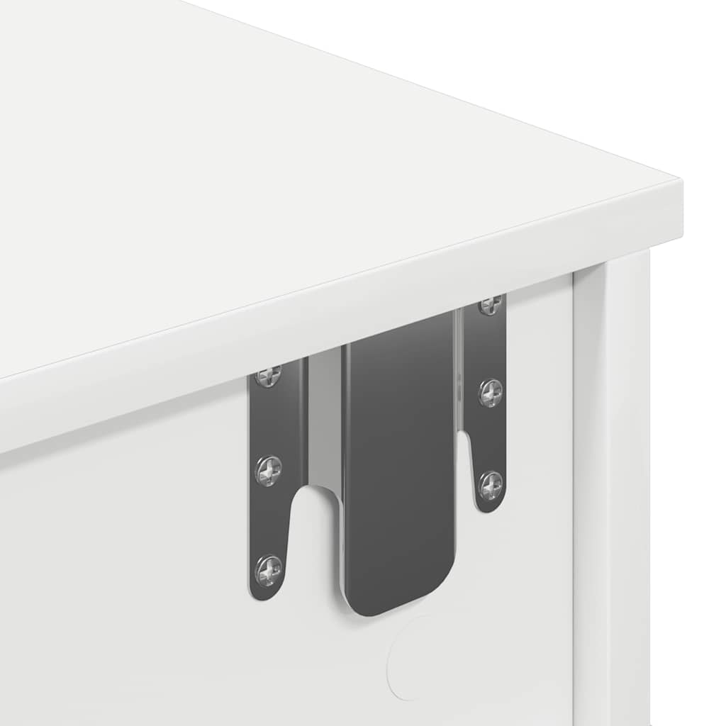 Ράφι τοίχου με συρτάρια Λευκό 60x28x15 cm Κατασκευασμένο ξύλο